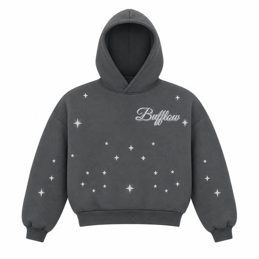 BUFFLOW Taşlı Oversize Sweatshirt (Gri)