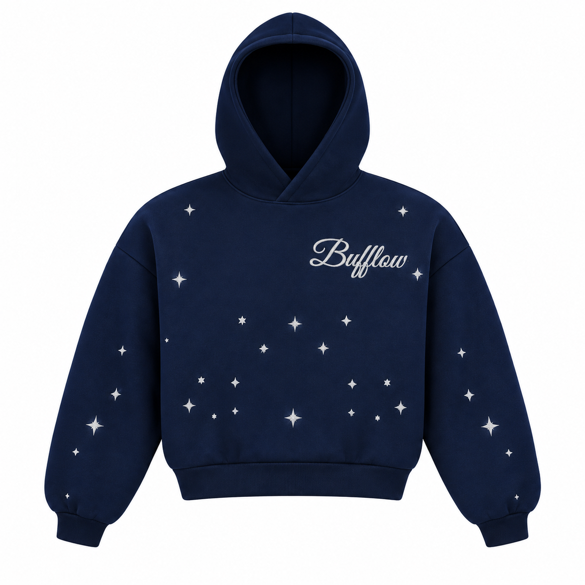 BUFFLOW Taşlı Oversize Sweatshirt (Lacivert)